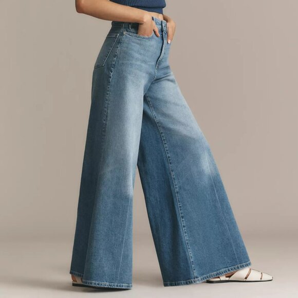 NEW DL1961 Lucila Wide Leg Jeans white denim for women 825 8t4 - Picture 1 of 6